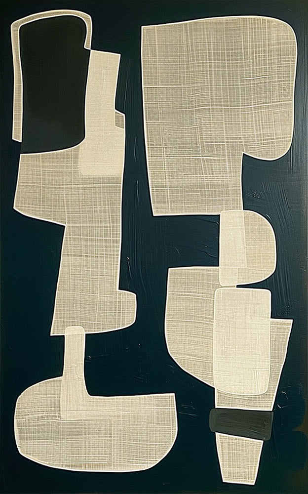 Mid-Century Abstract Shapes Painting