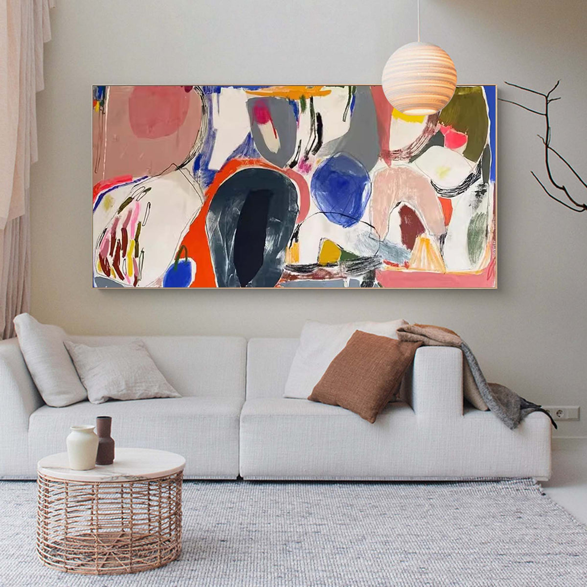 Abstract Expressionist Oil Painting Bold Colorful