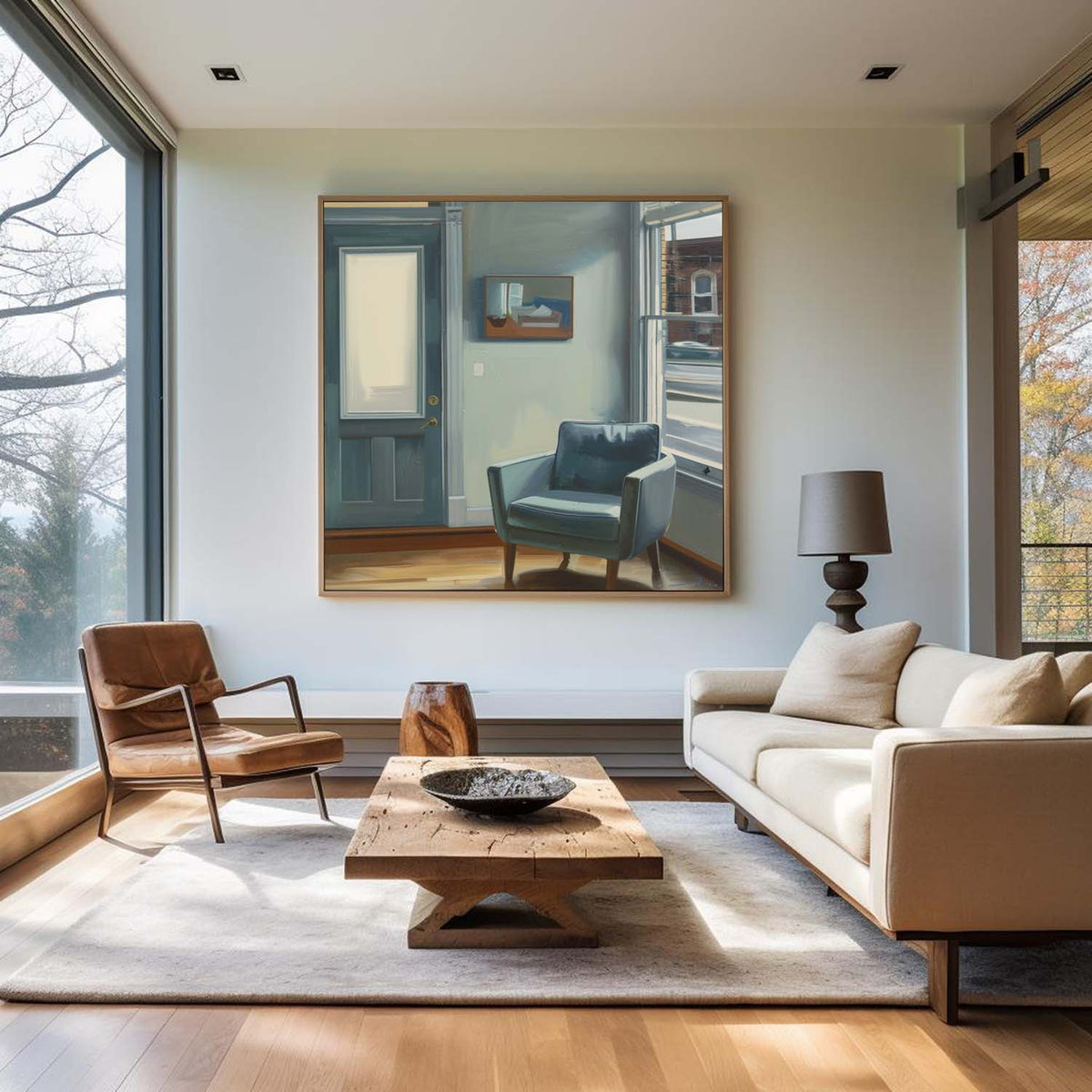 Blue Armchair Quiet Interior Painting