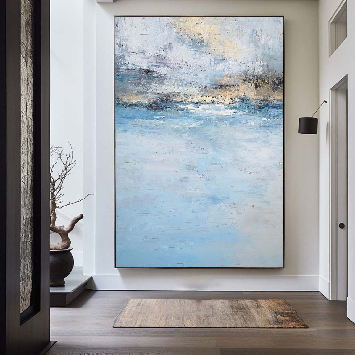 Coastal Serenity Abstract Oil Painting