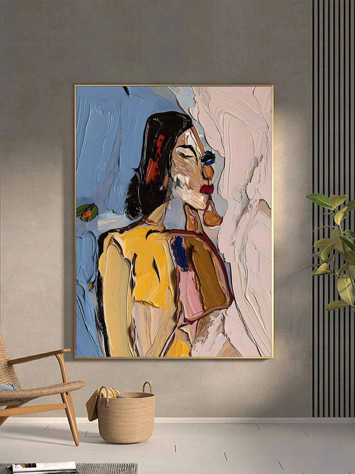 Bold Expressionist Portrait 3D Impasto Painting
