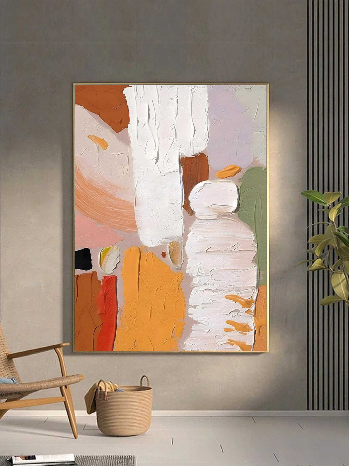 Warm Tones Impasto Abstract Painting