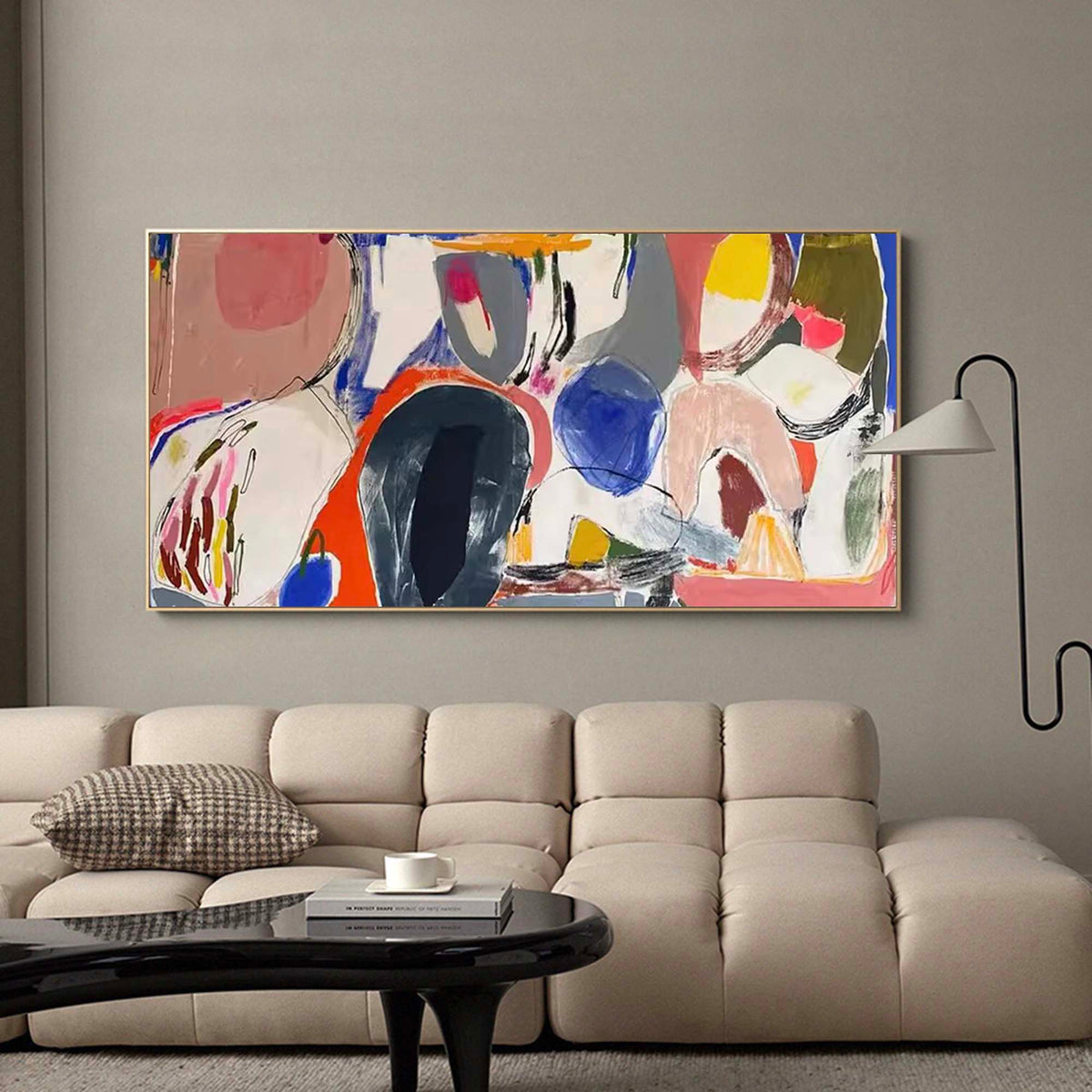 Abstract Expressionist Oil Painting Bold Colorful