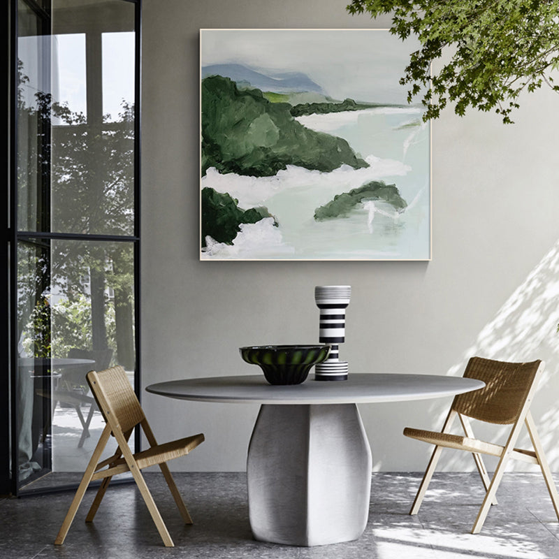 Coastal Green Landscape Oil Painting