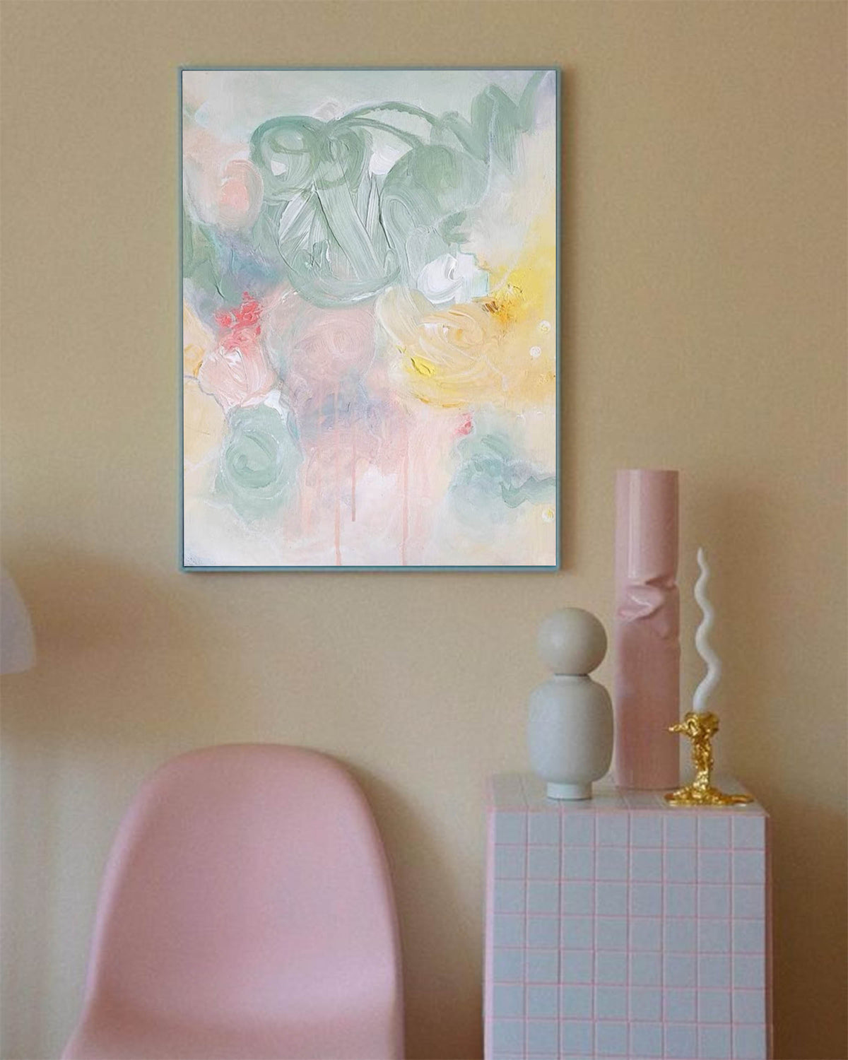 Soft Pastel Expressionist Painting Wall Art