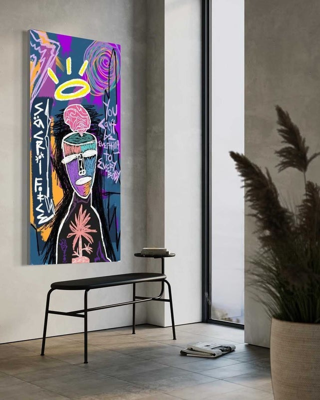 Wall Art Neo Expressionist Figure Brain Halo