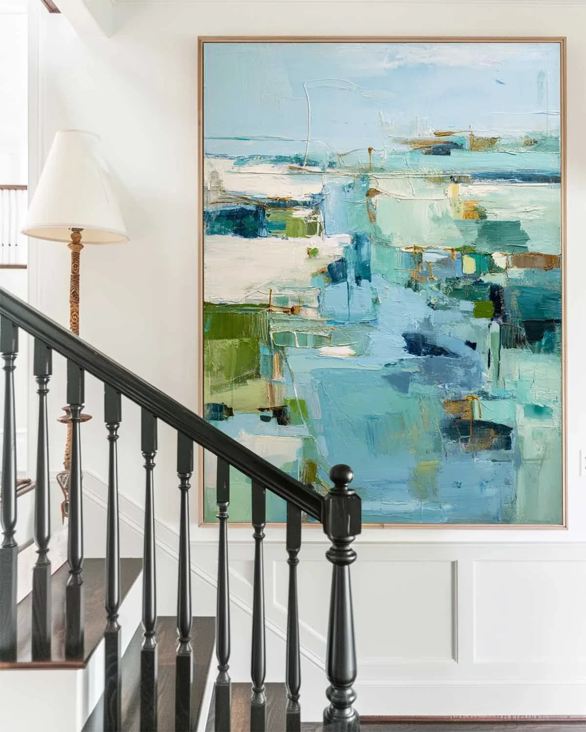 Coastal Blue Abstract Landscape Painting