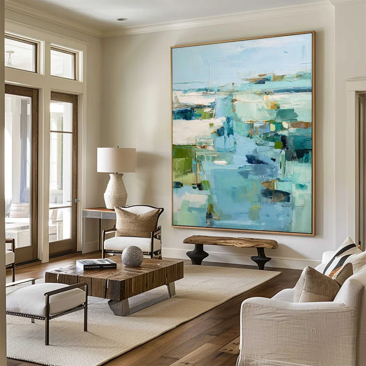 Coastal Blue Abstract Landscape Painting