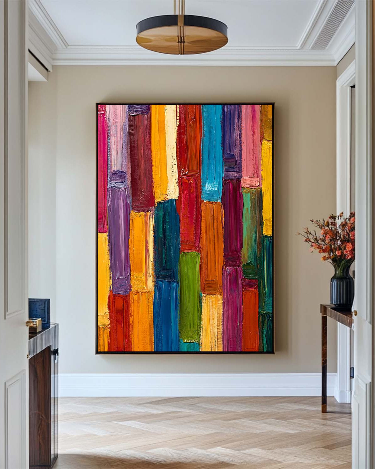 Stripe Neo-Expressionist Oil Painting