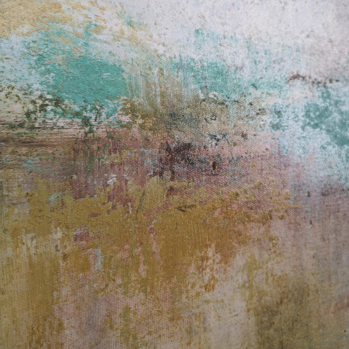 Serene Coastal Abstract Oil Painting