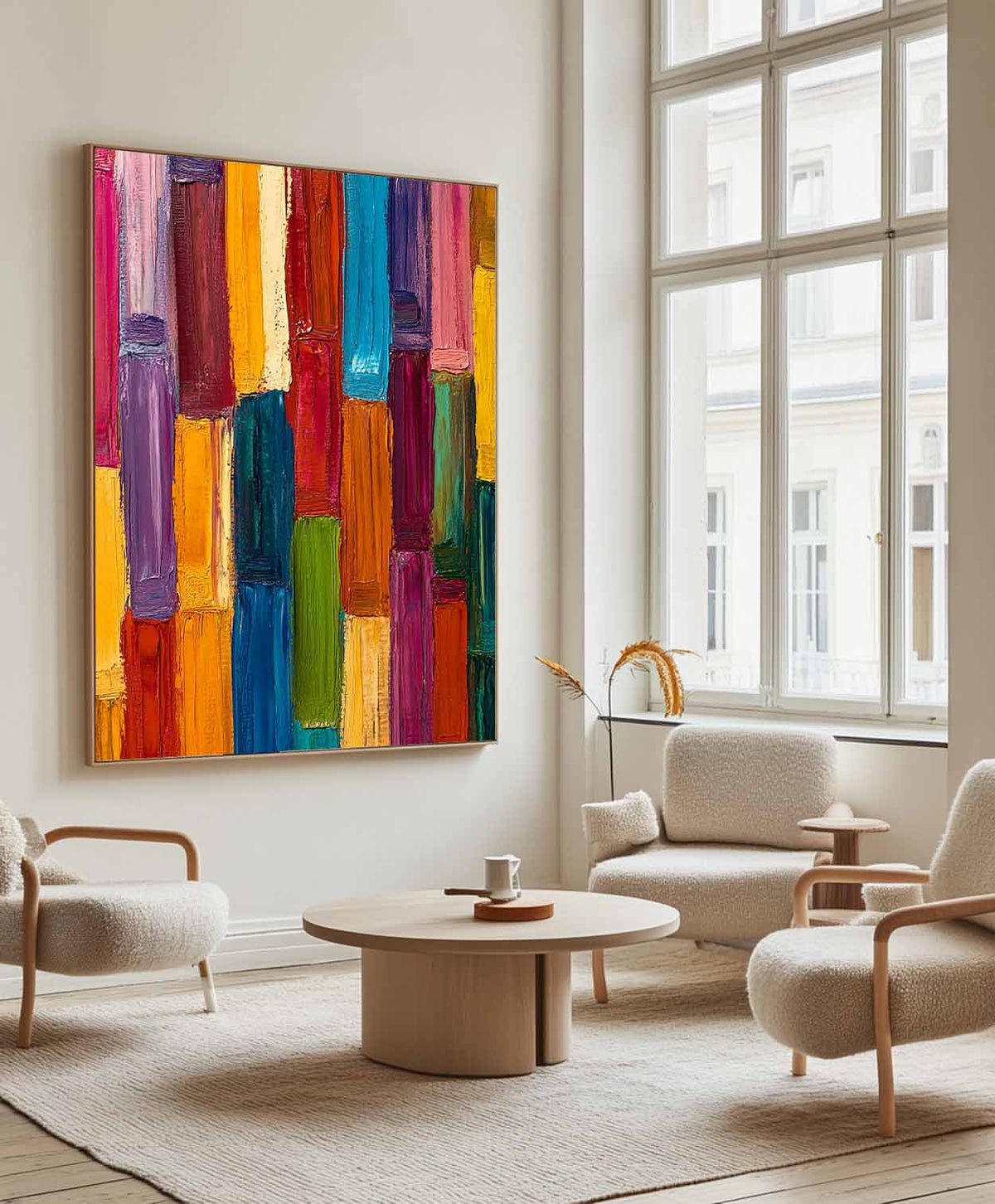 Stripe Neo-Expressionist Oil Painting