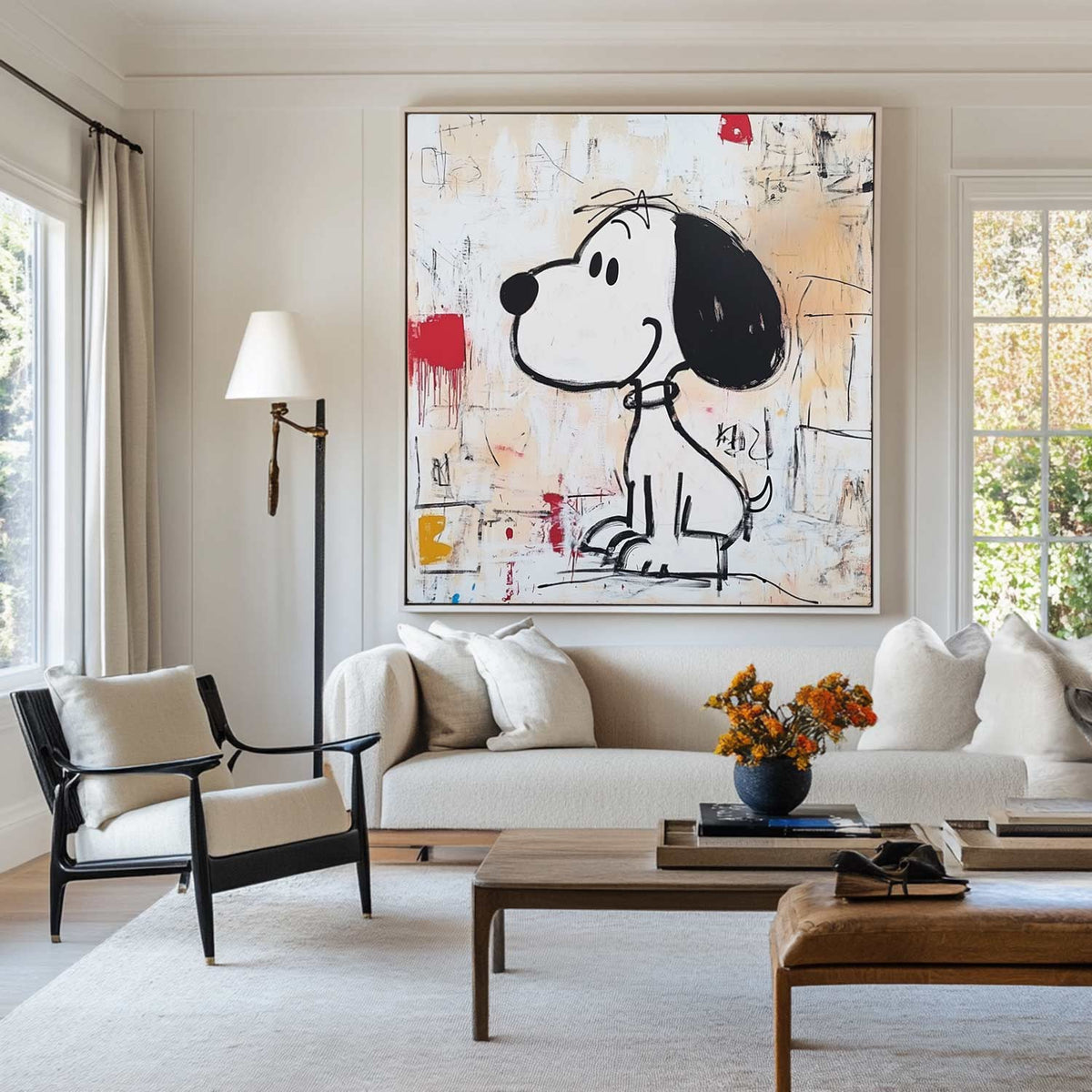 Expressionist Snoopy Painting With Textured Neutral