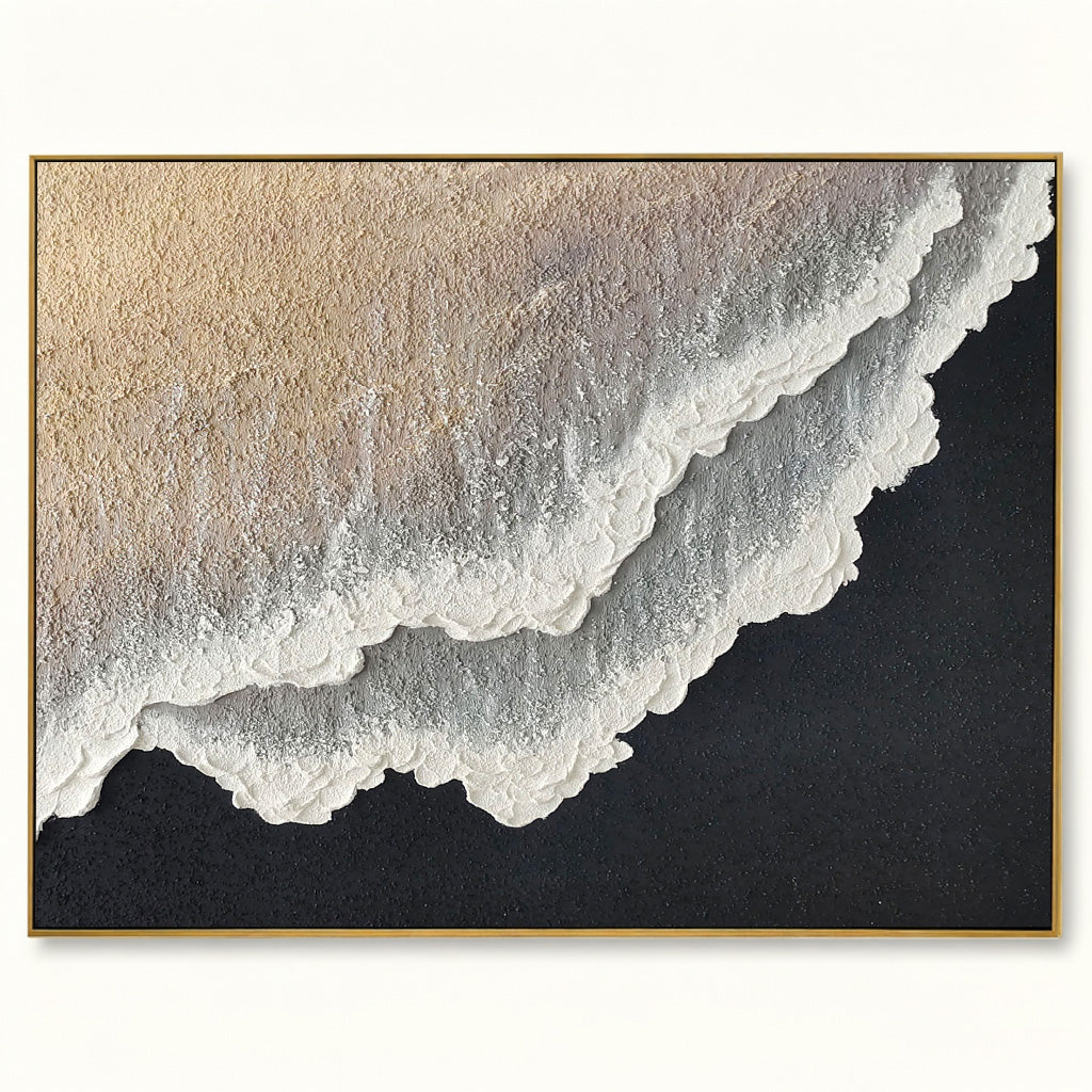 Tidal Edge Textured Ocean Abstract Oil Painting