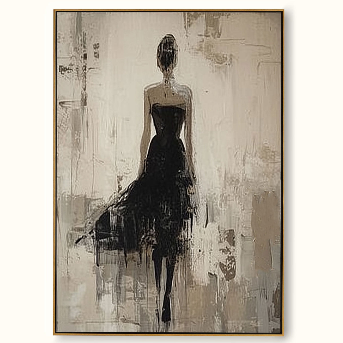 Midnight Elegance Figurative Woman Oil Painting