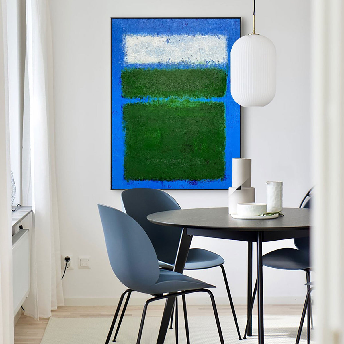 Color‑Block Minimalist Abstract Thick‑Texture Hand‑Painted Artwork