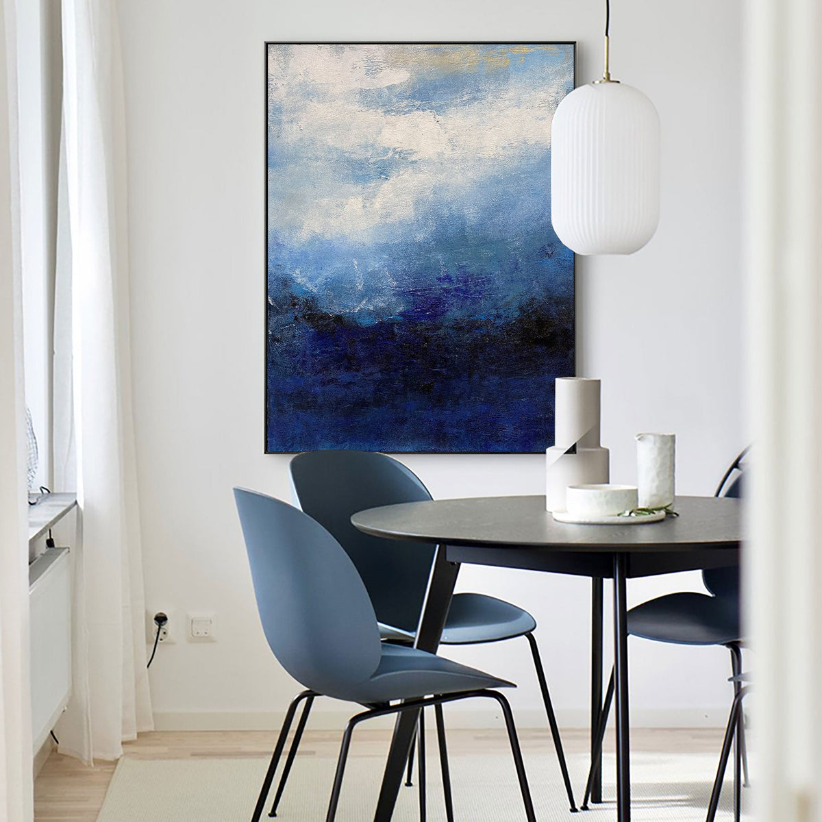 Deep Blue Seascape Abstract Oil Painting