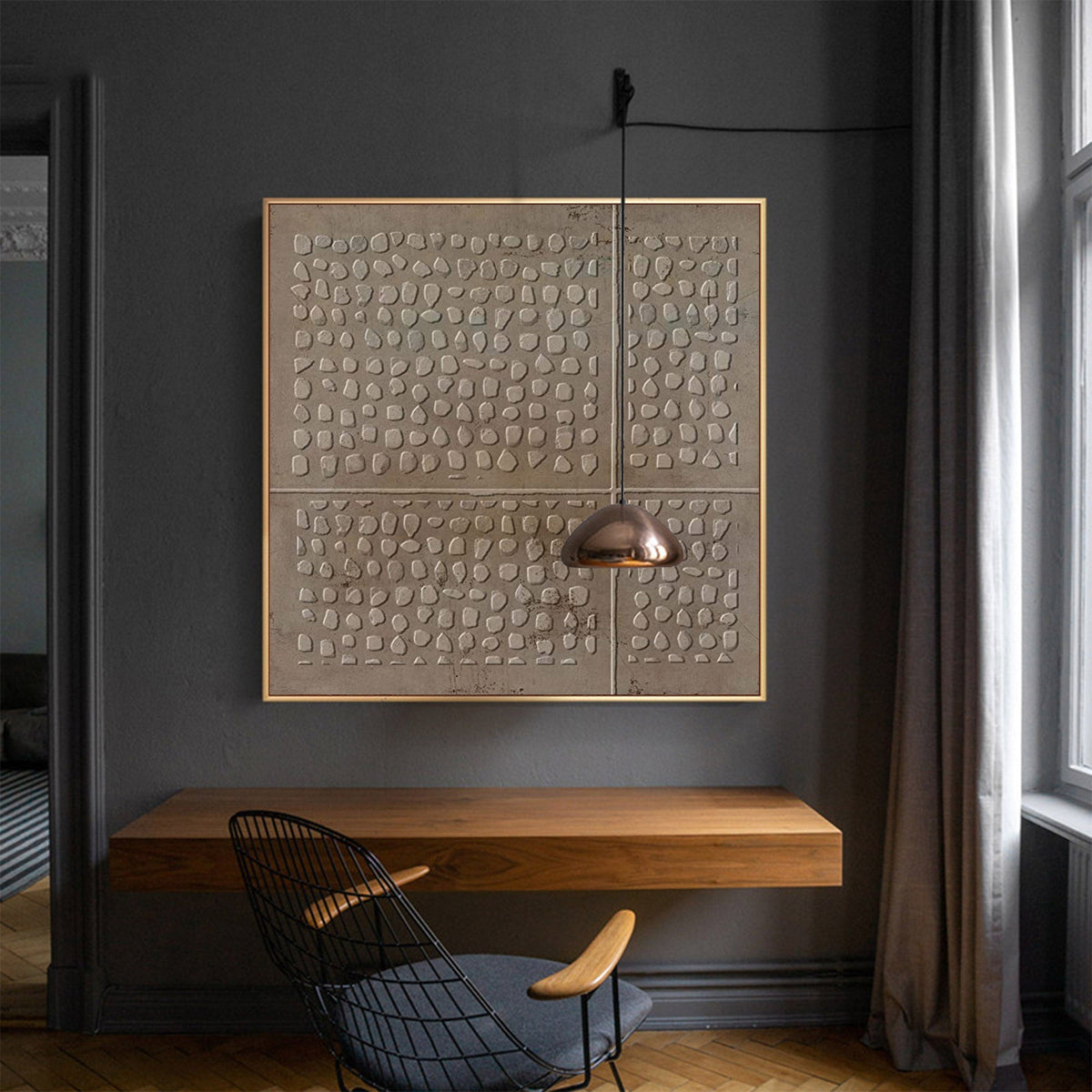 Minimalist Textured Relief Art Neutral
