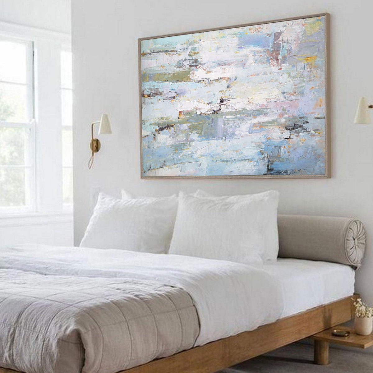Soft Coastal Horizon Abstract Painting