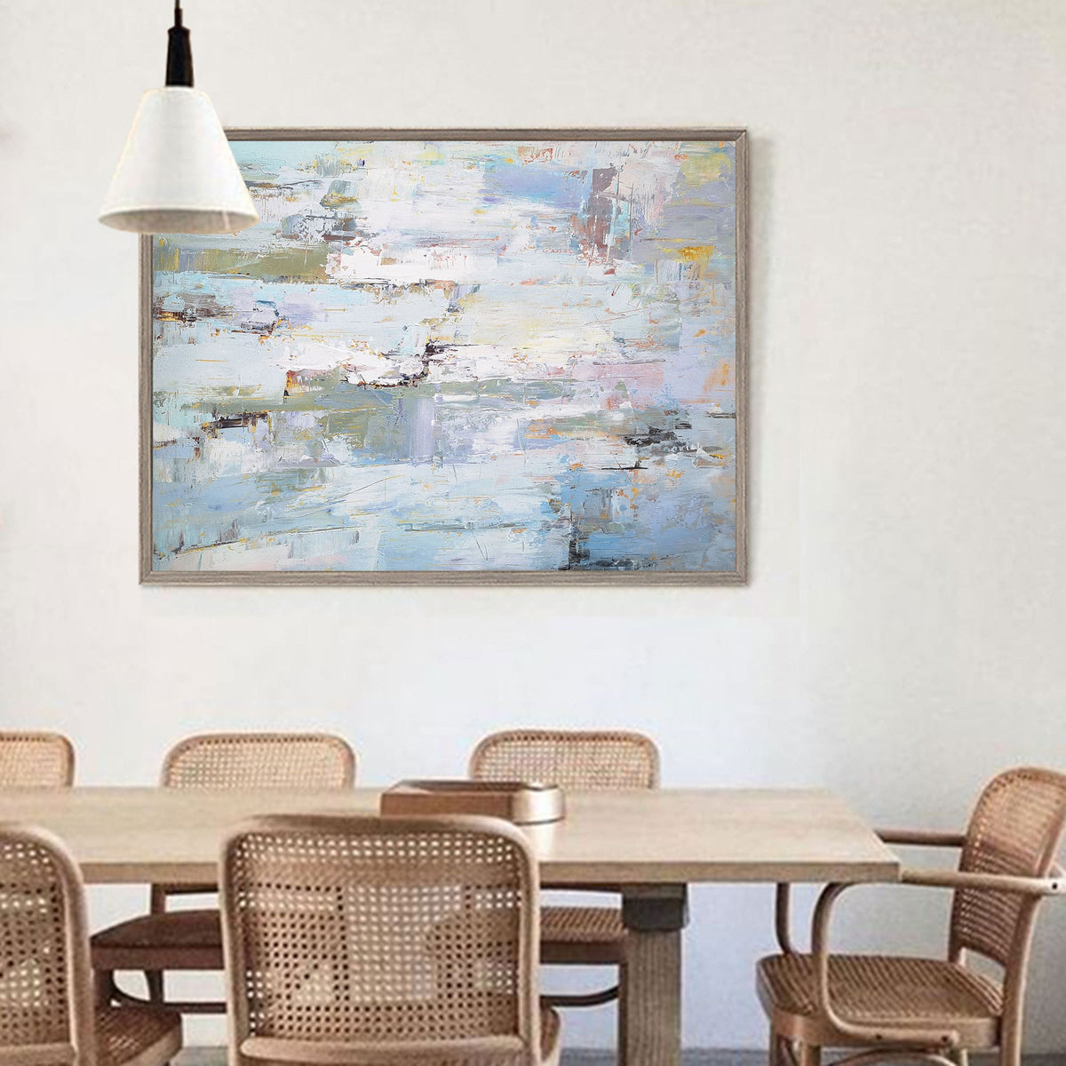 Soft Coastal Horizon Abstract Painting
