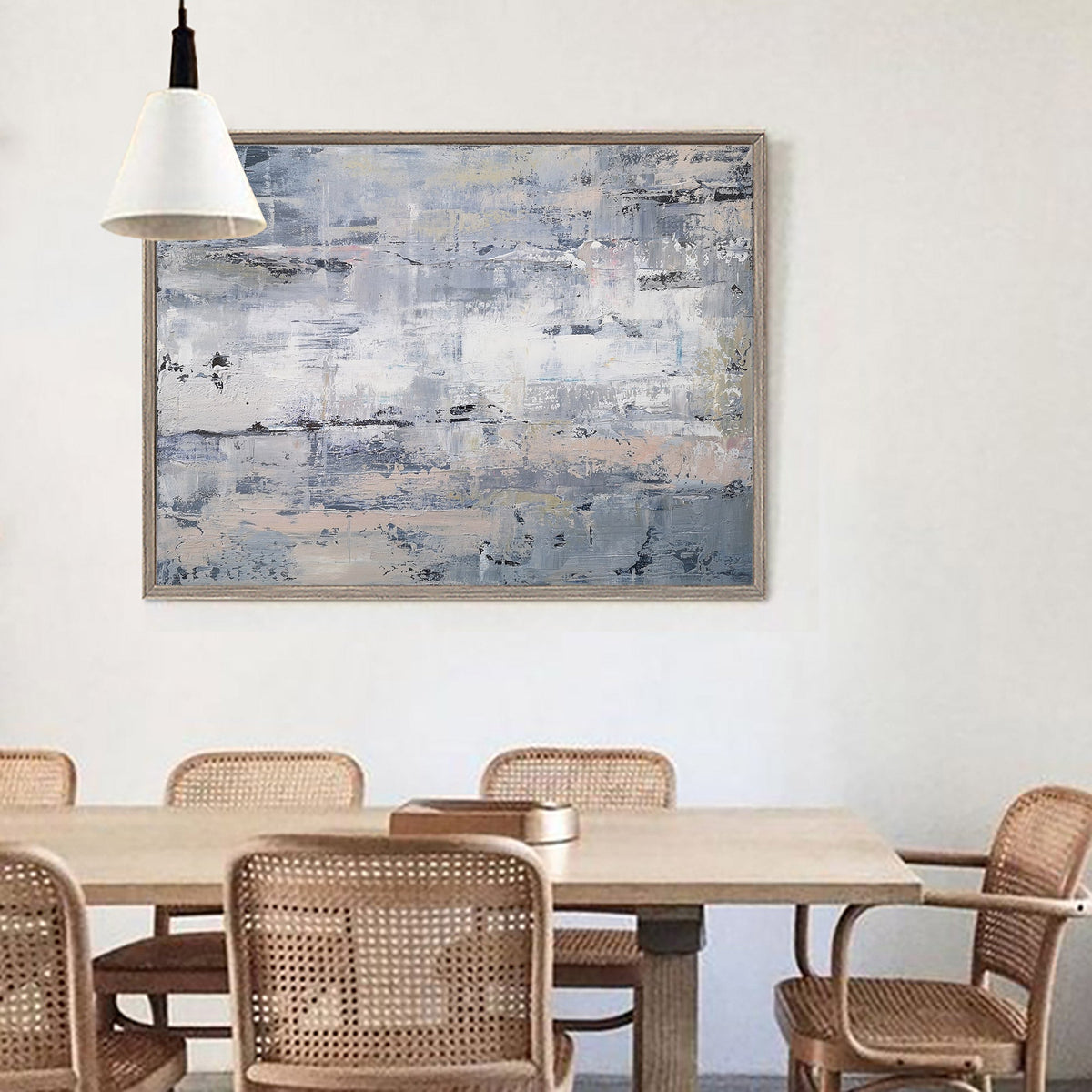 Soft Neutral Oil Painting Textured Hand Painted