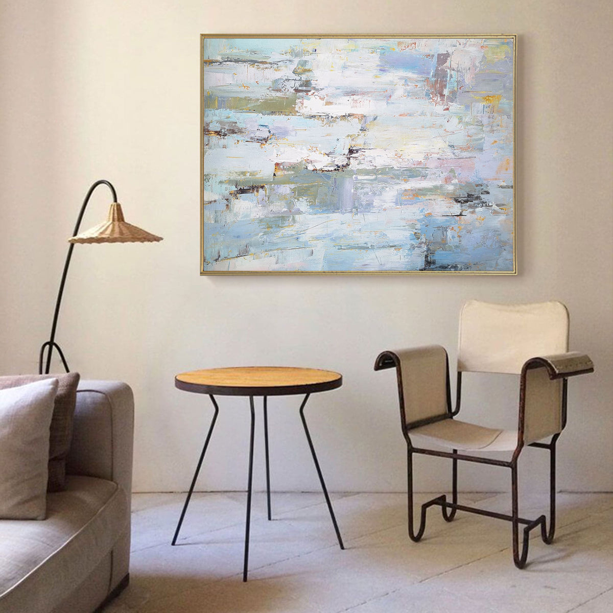 Soft Coastal Horizon Abstract Painting