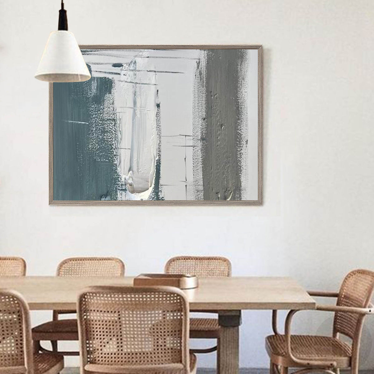 Wall Art Abstract Blue Gray Painting