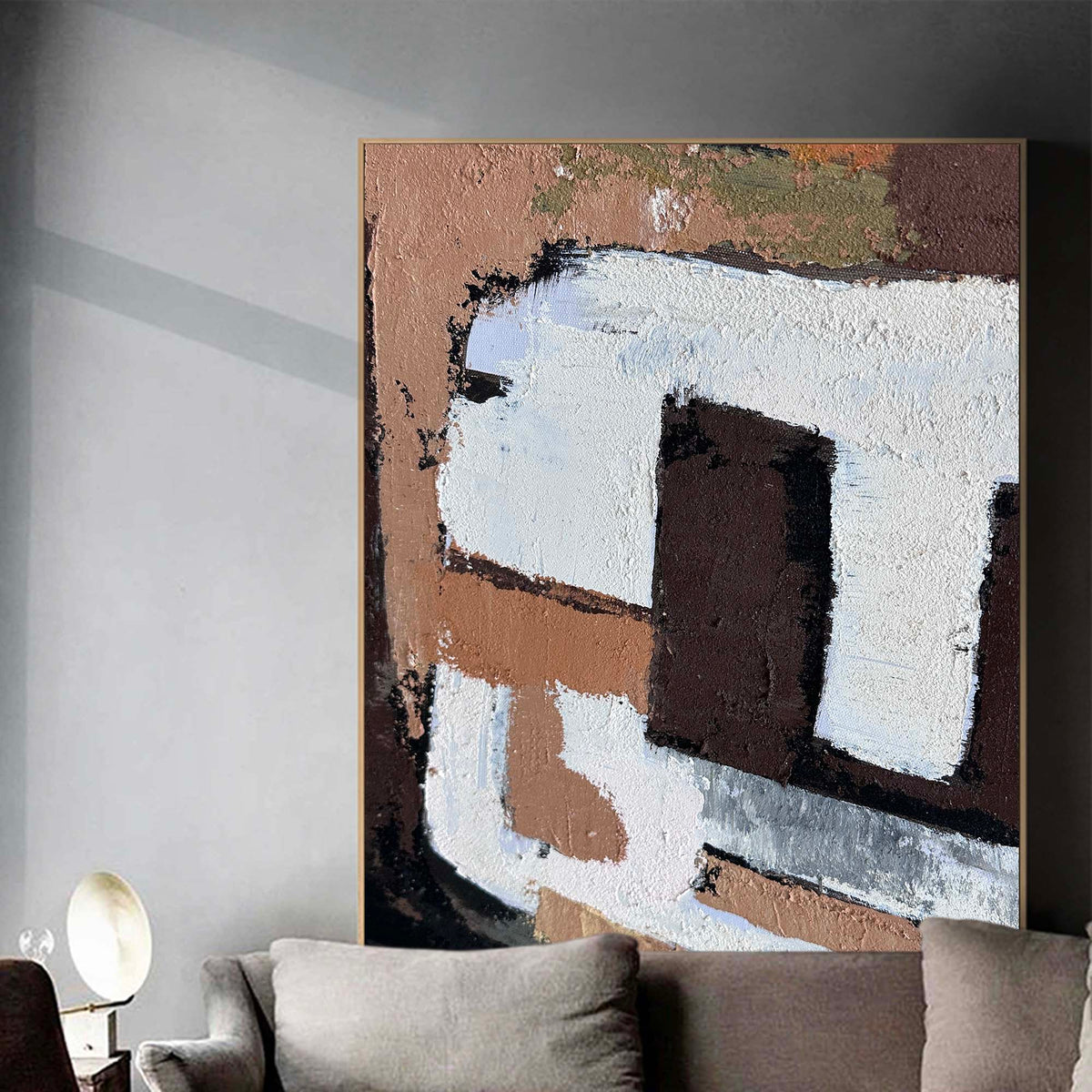 Textured Terracotta Abstract Oil Painting
