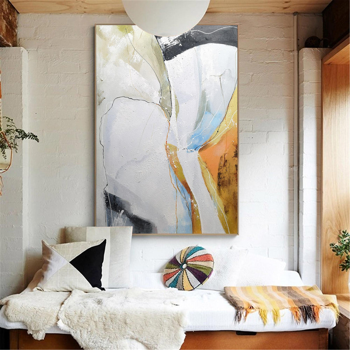 Cracked Earth Abstract Painting Vertical