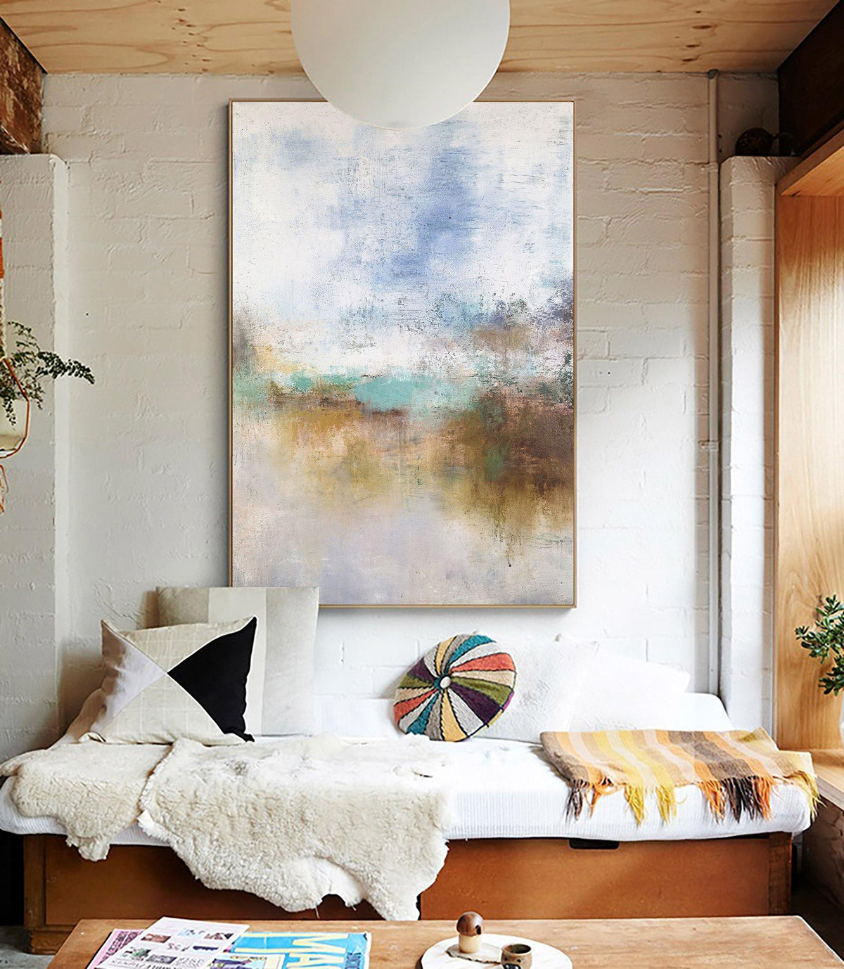 Serene Coastal Abstract Oil Painting