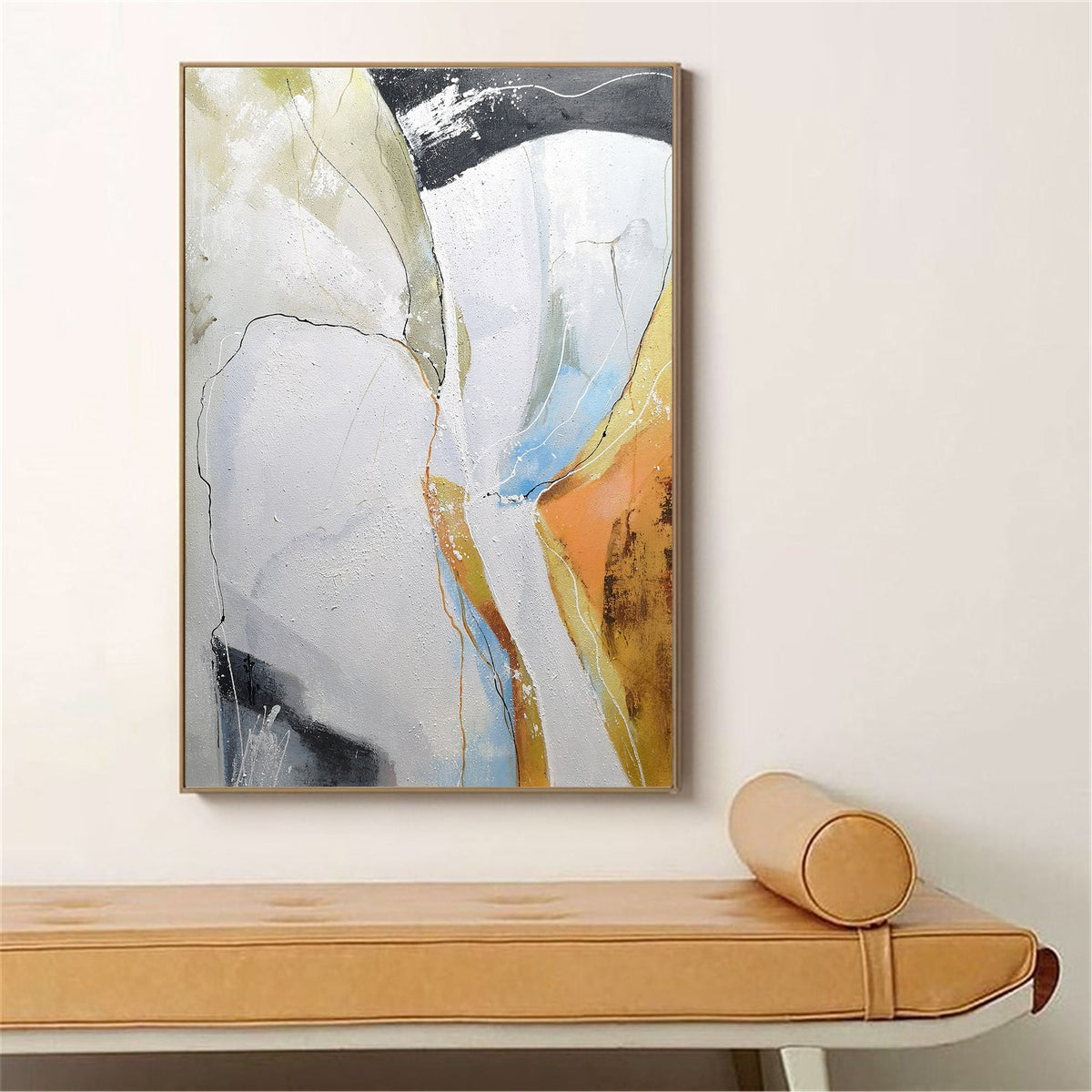 Cracked Earth Abstract Painting Vertical
