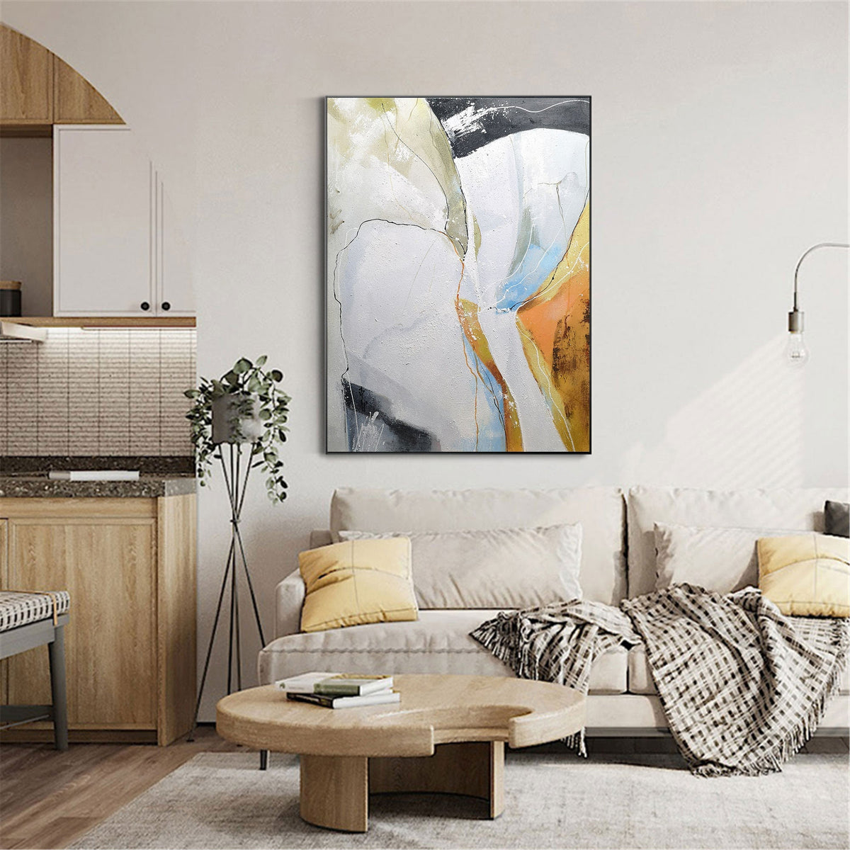 Cracked Earth Abstract Painting Vertical