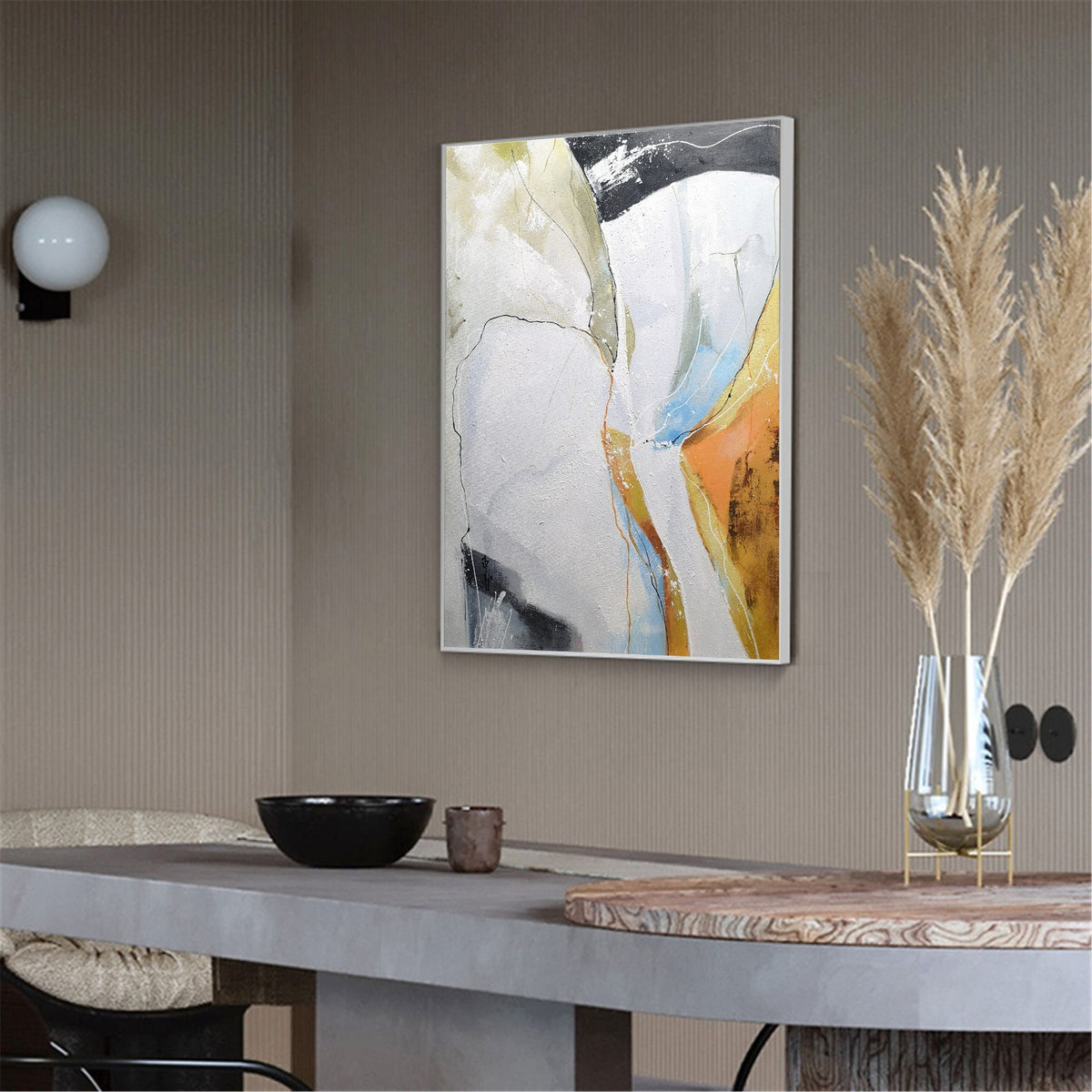 Cracked Earth Abstract Painting Vertical