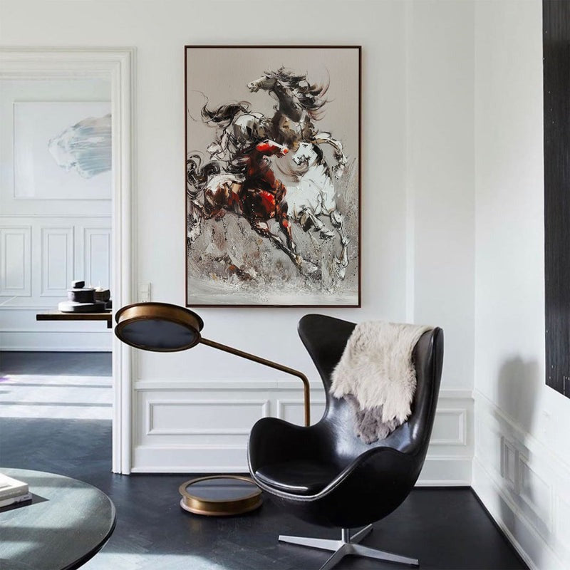 Dynamic Galloping Horses Oil Painting