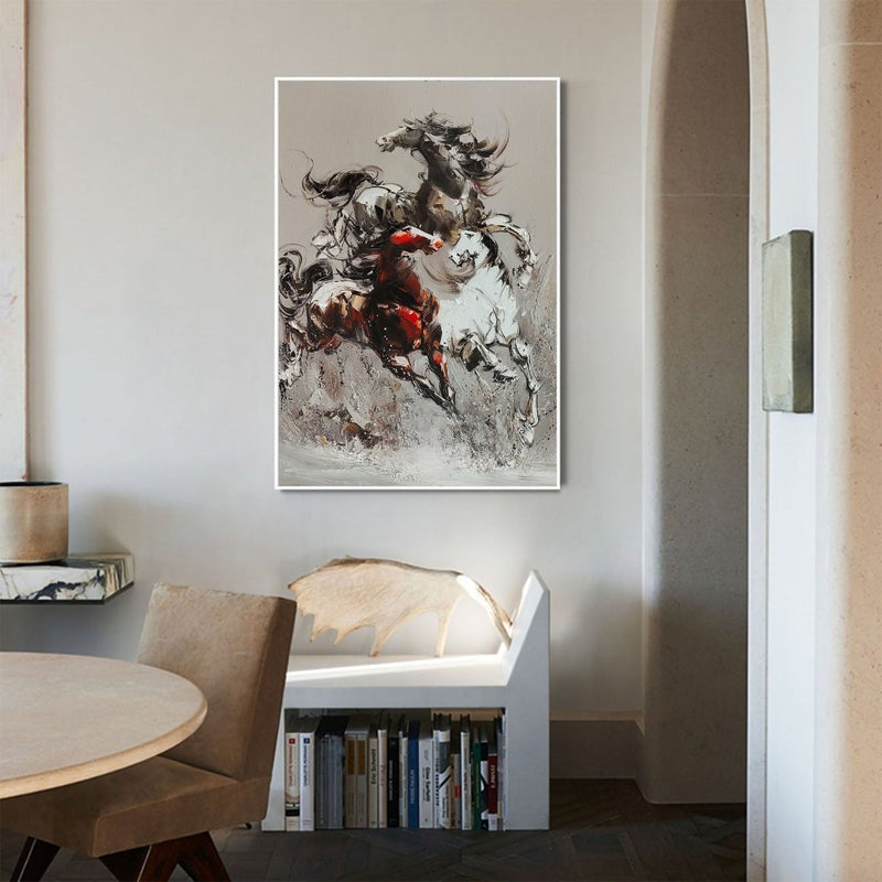 Dynamic Galloping Horses Oil Painting