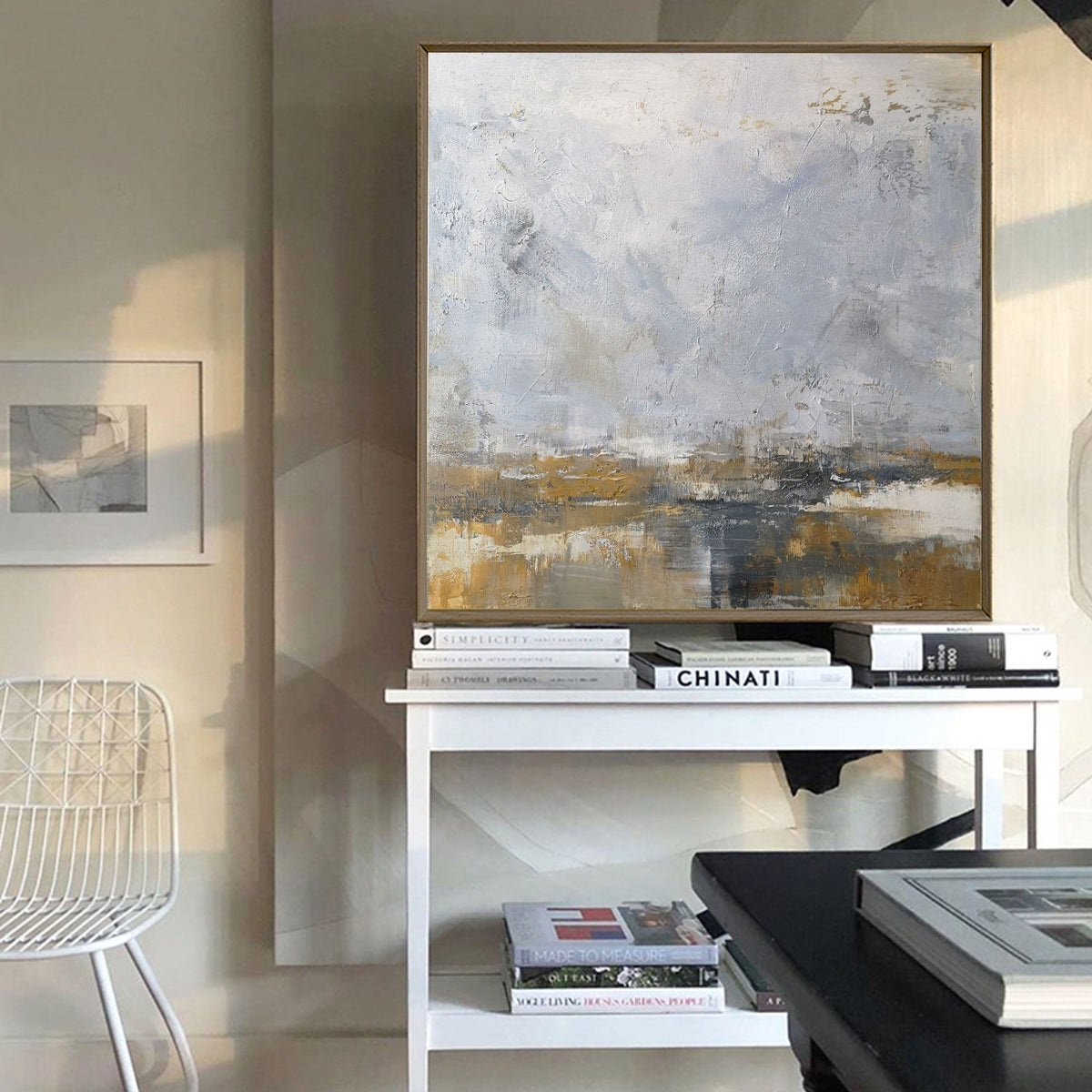 Neutral Tone Landscape Abstract Oil Painting