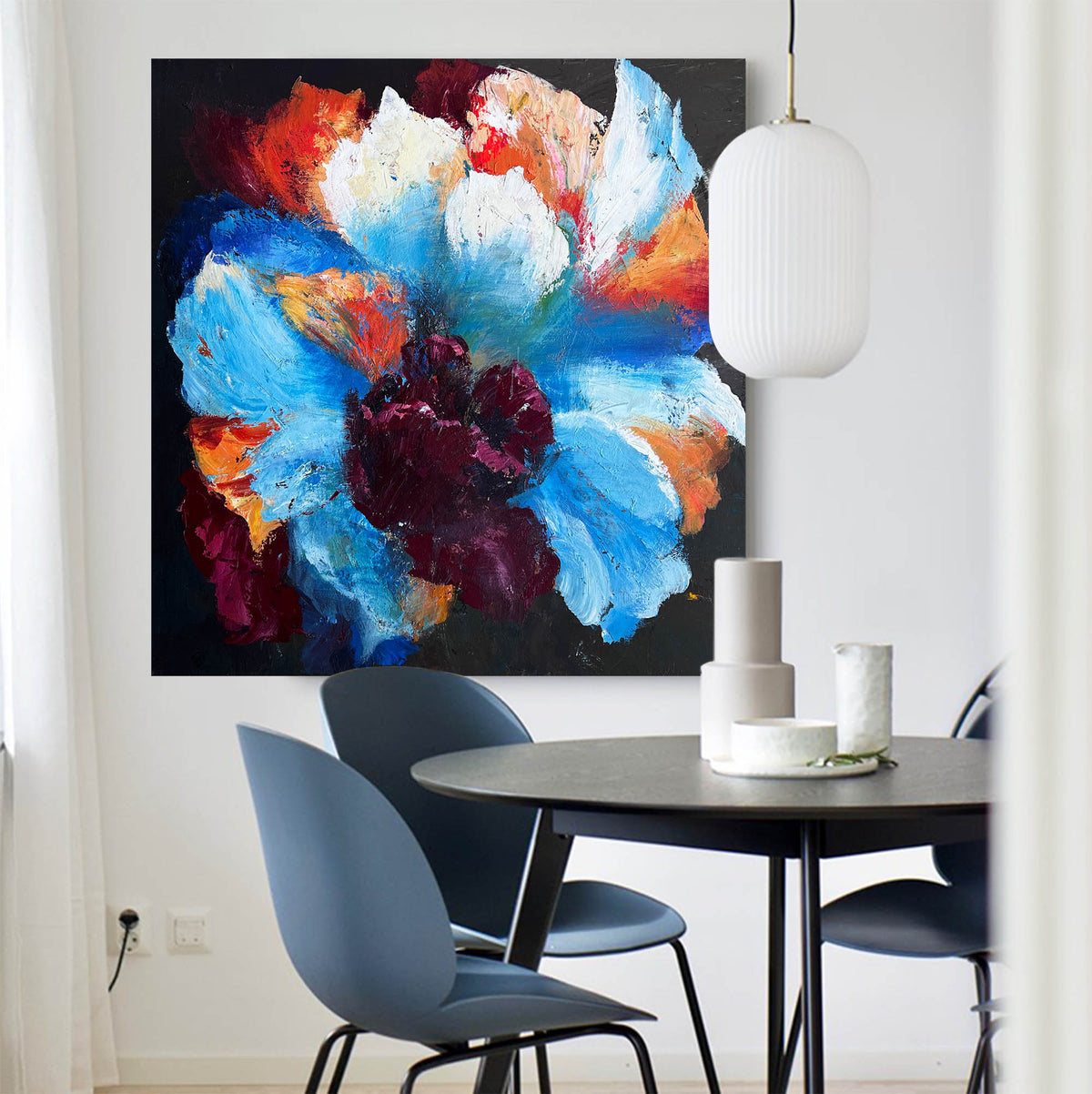 Vibrant Floral Explosion Abstract Painting