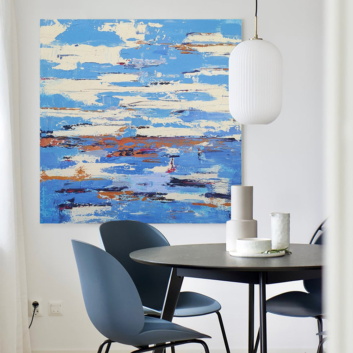 Vibrant Coastal Abstract Oil Painting