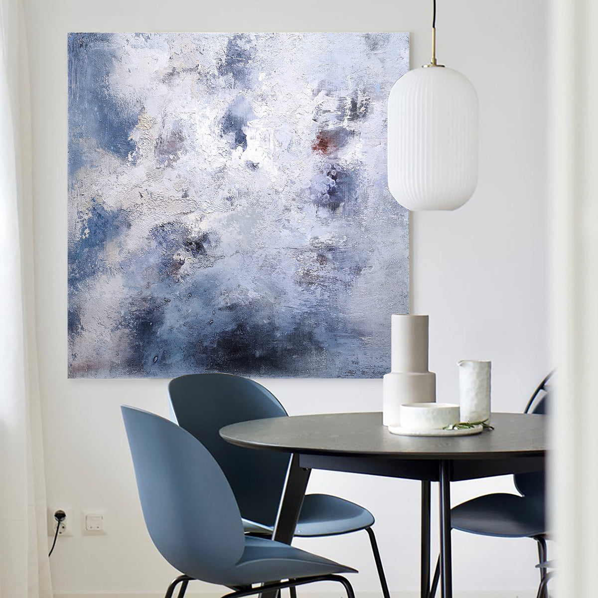 Square Blue Abstract Painting