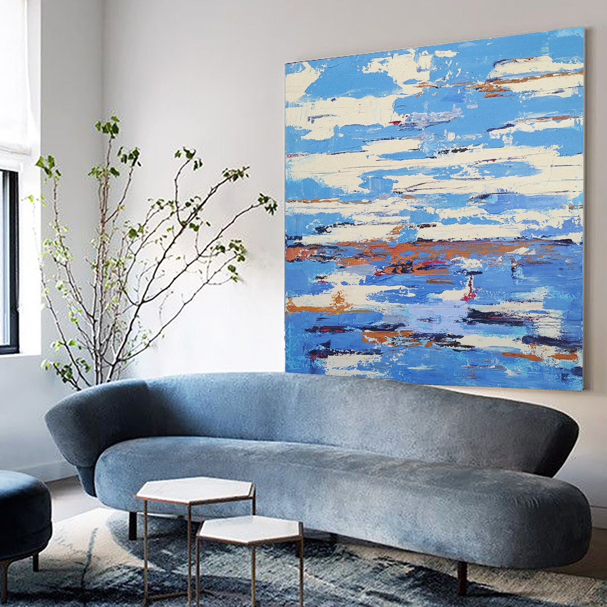 Vibrant Coastal Abstract Oil Painting
