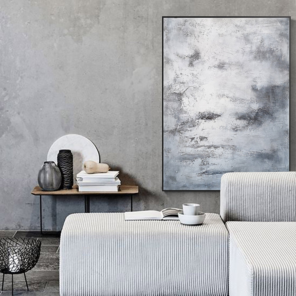 Wabi-Sabi Textured Abstract Oil Painting