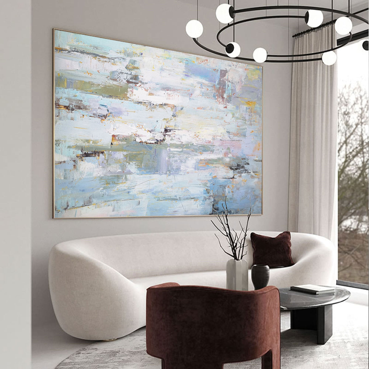 Soft Coastal Horizon Abstract Painting