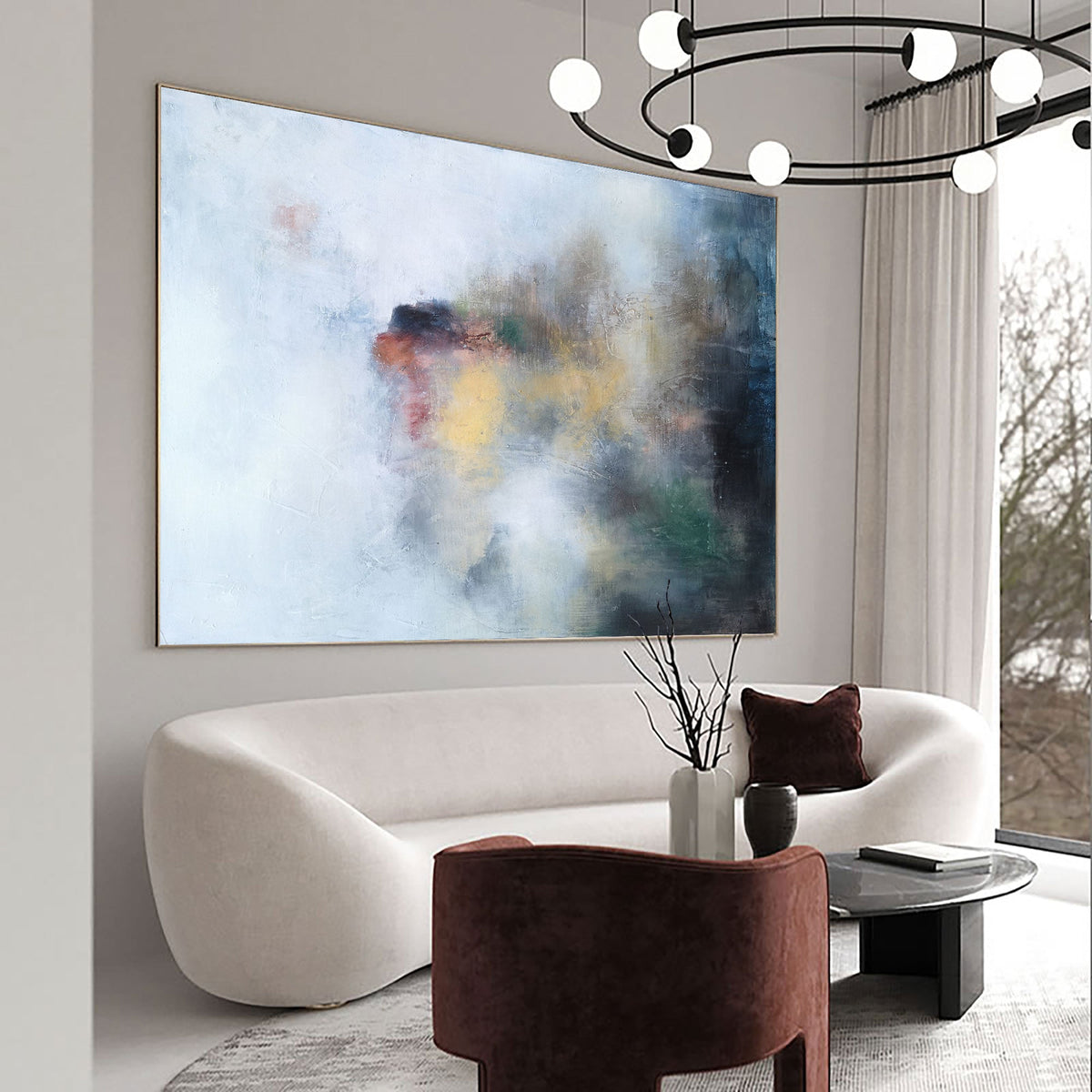 Ethereal Abstract Oil Painting Horizontal Wall Art