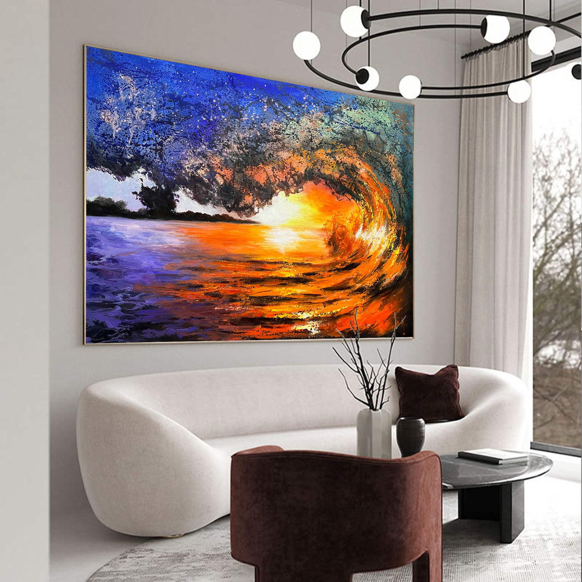 Sunset And Wave Landscapes Painting