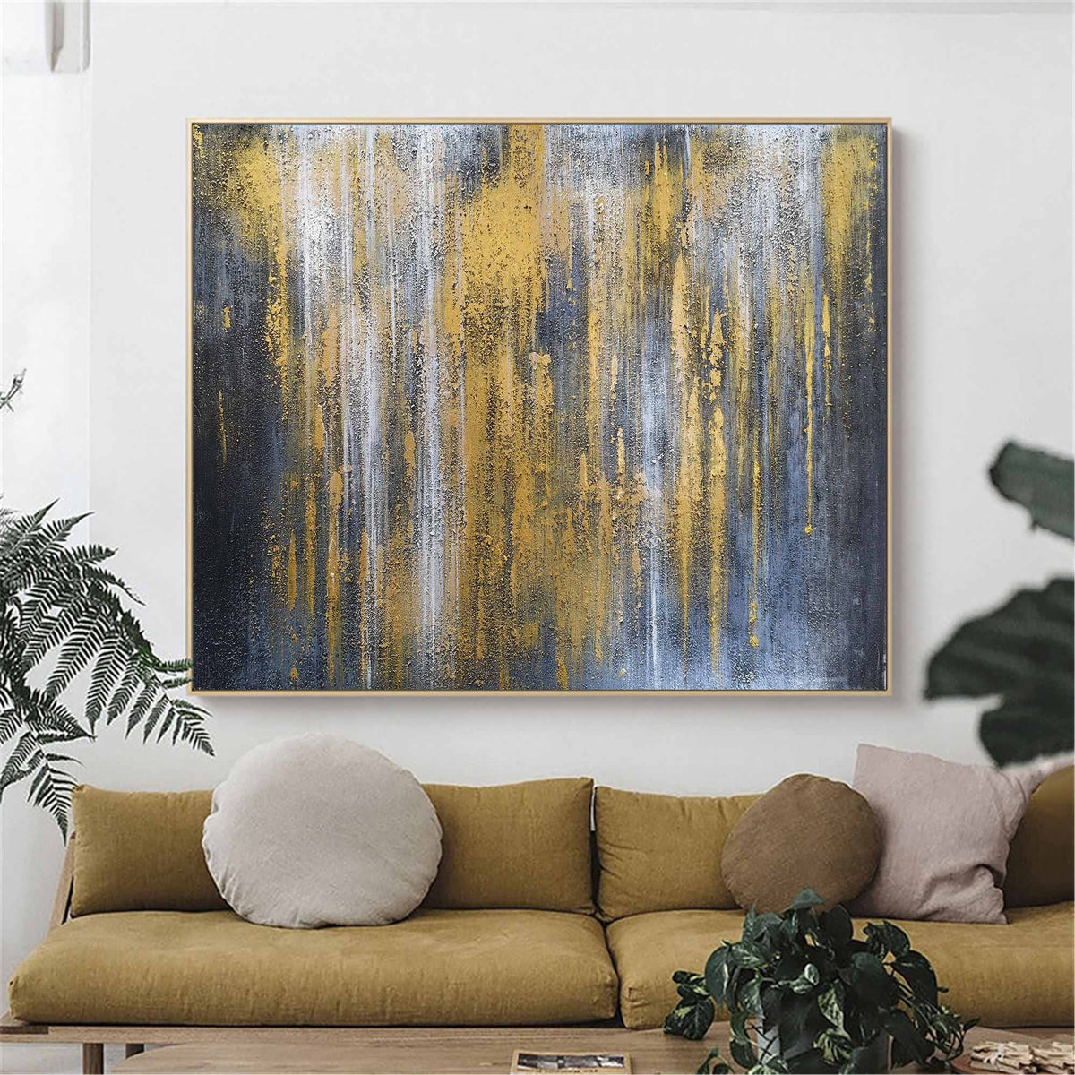 Gilded Rain Abstract Painting