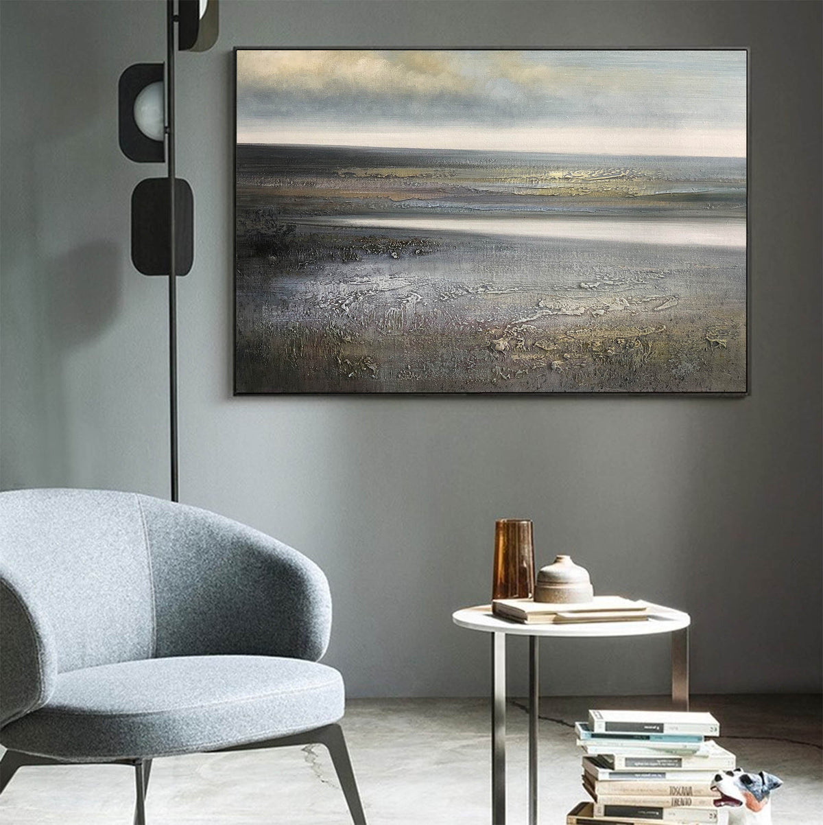 Misty Coastal Marsh Painting
