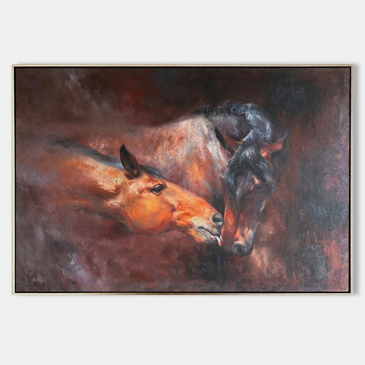 Affectionate Pair Equine Portrait Wall Art