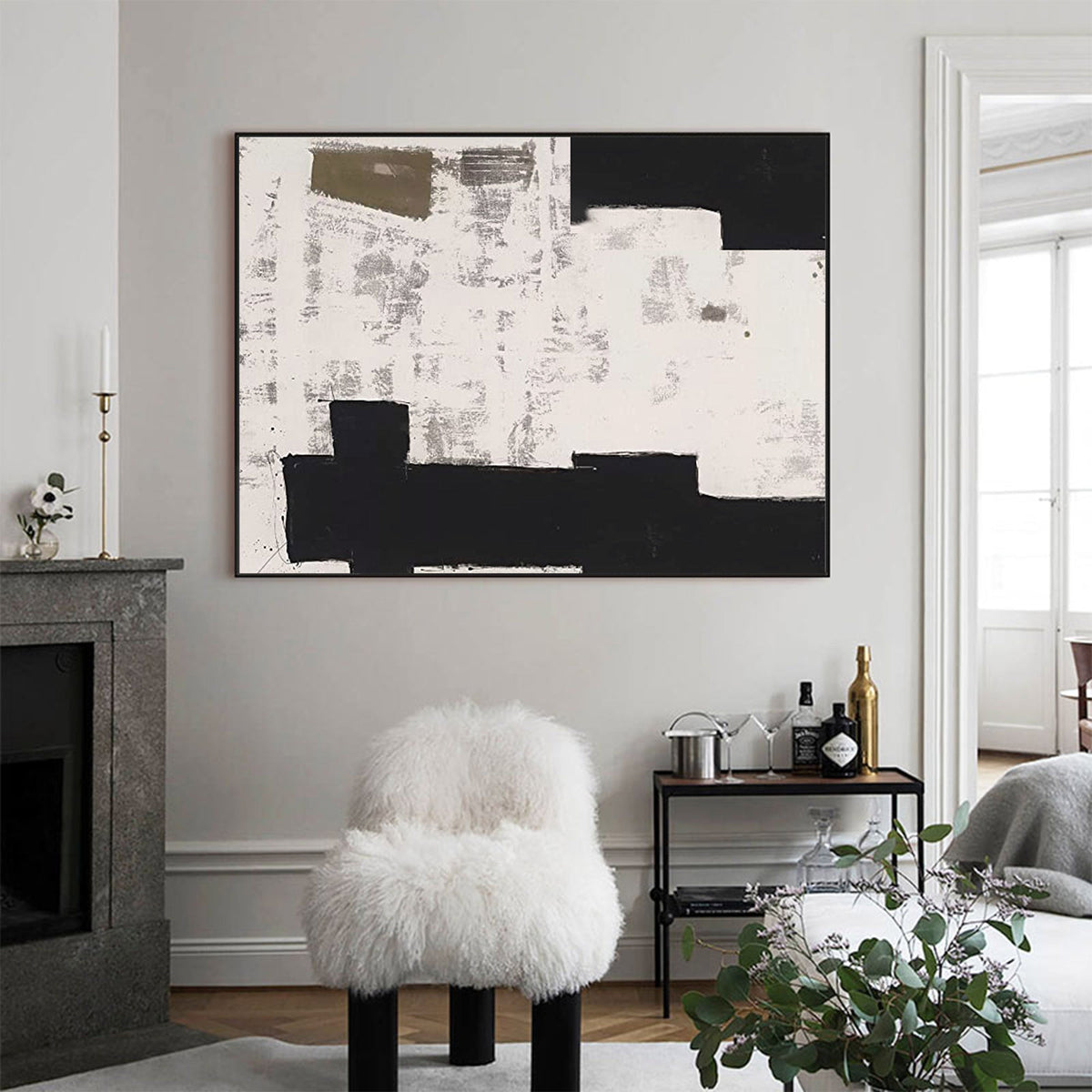 Monochrome Geometric Painting