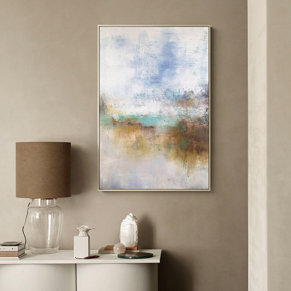 Serene Coastal Abstract Oil Painting