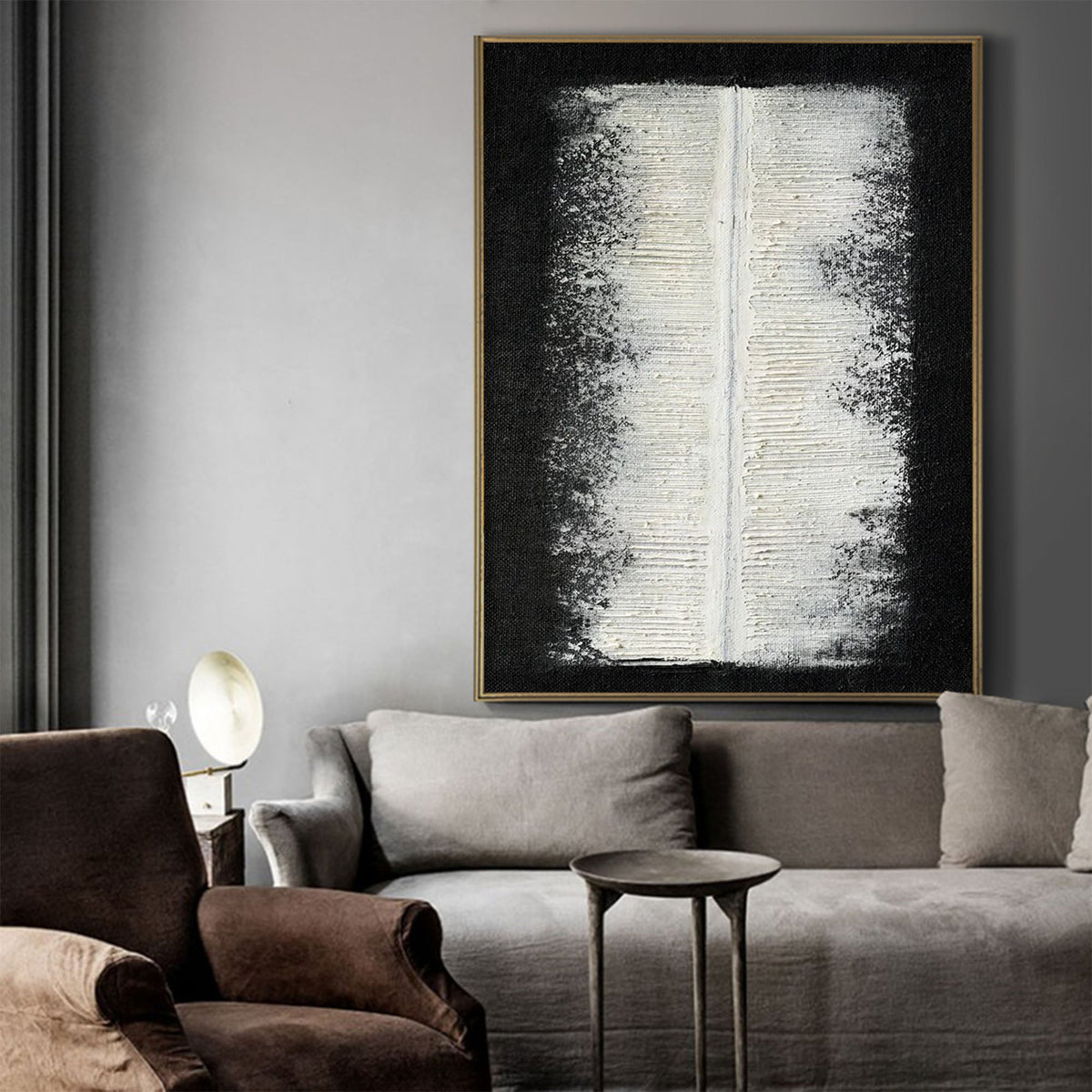 Black‑White Square Textured‑Block Monochrome Artwork
