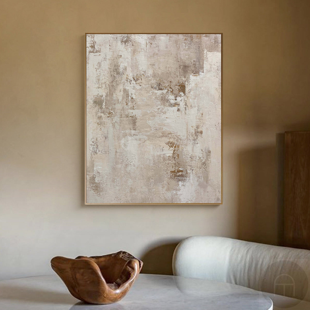 Beige Wabi Sabi Textured Canvas Wall Art
